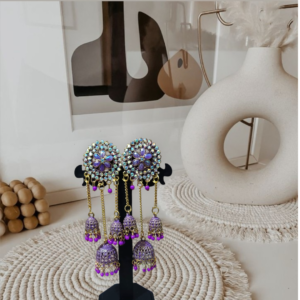 Vintage Multi-Tiered Oxidized Jhumki Earrings