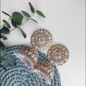 Shimmering Stone & Pearl Jhumki Earrings