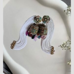 Multicolor Bahubali Jhumkas with Sahara Chains