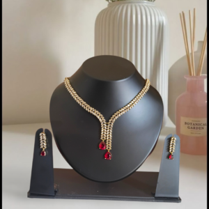 Leaf Motif Mehndi Polish Y-Necklace Set