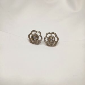 Vintage Camellia Mehndi-Plated Studs