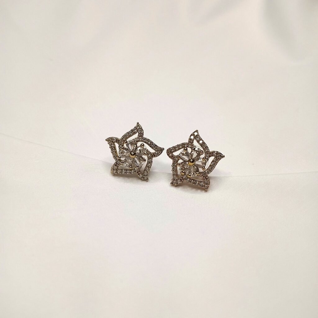 Stellar Petal Mehndi-Plated Studs